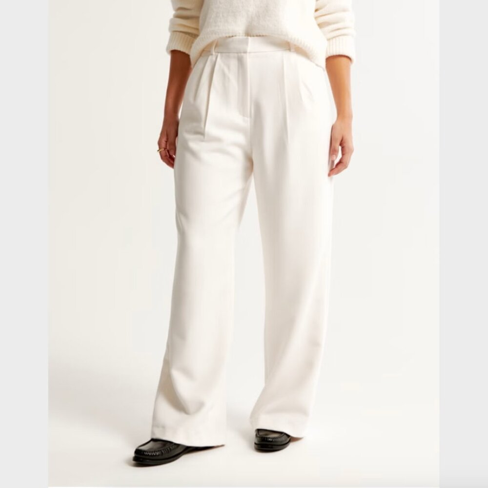Abercrombie & Fitch Cream Sloan Curve Love Pants - Size 33/16 - Picture 8 of 11
